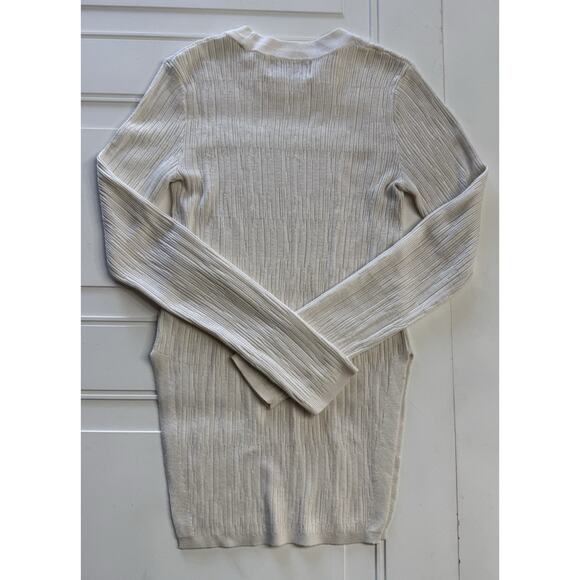 Modern Citizen Long Sleeve Sweater Mini Dress Cream Bodycon Textured Small - Picture 8 of 8